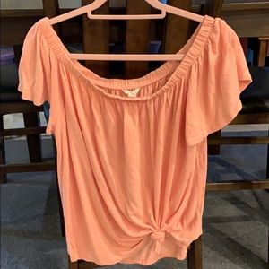 Salmon Off The Shoulder Top